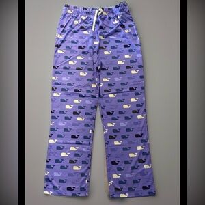 Vineyard Vines Purple Whale Patterned pajama bottoms knit sleep, pant XL new